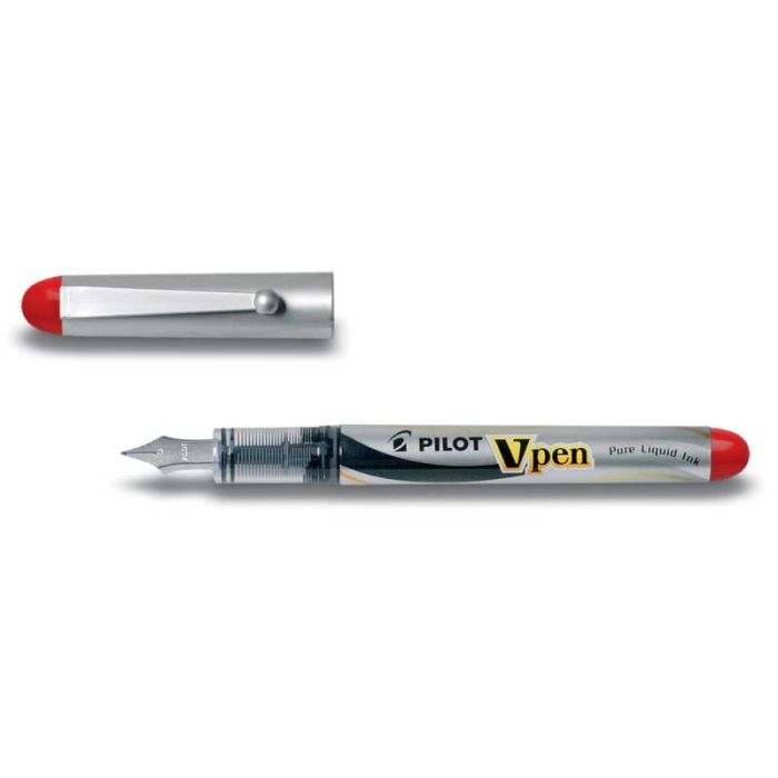Penna stilografica usa e getta Pilot V-Pen Silver M rosso tratto 0,5 mm 007572 main product photo