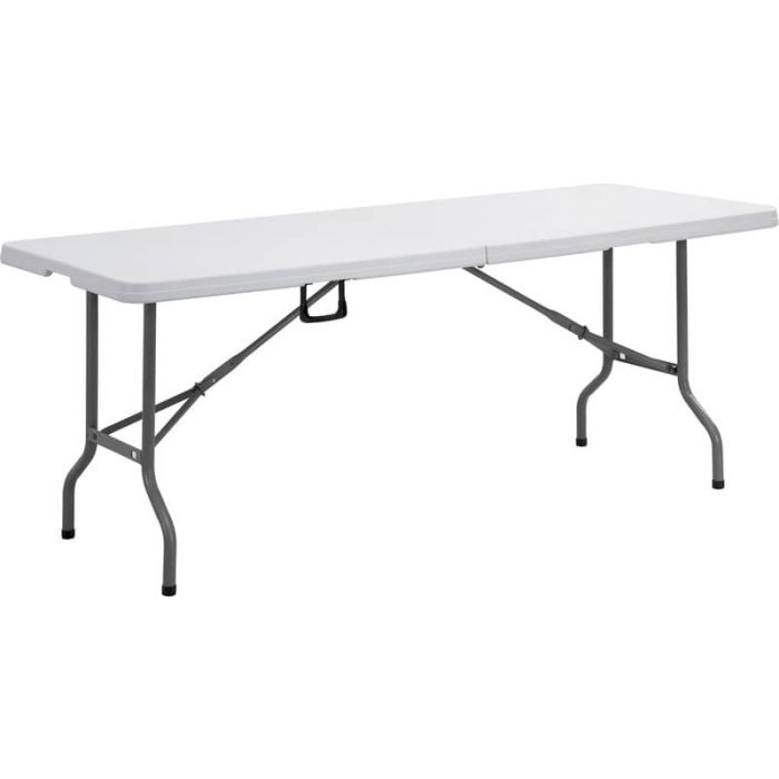 Tavolo rettangolare pieghevole Serena Group in polietilene bianco e base nera 183x76xH.74 cm - CZ183F main product photo