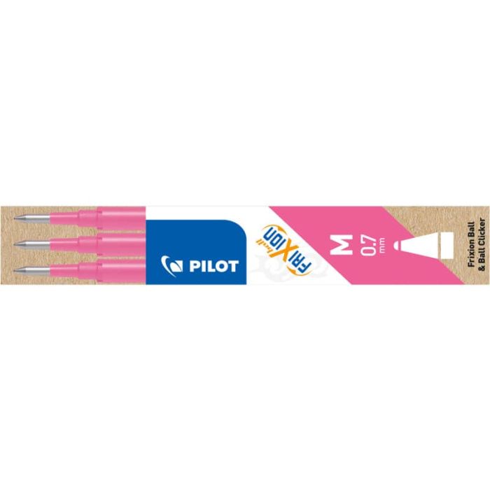 Refill penne a sfera Pilot Frixion Ball e Clicker 0,7 mm rosa Set 3 pezzi - 006648 main product photo