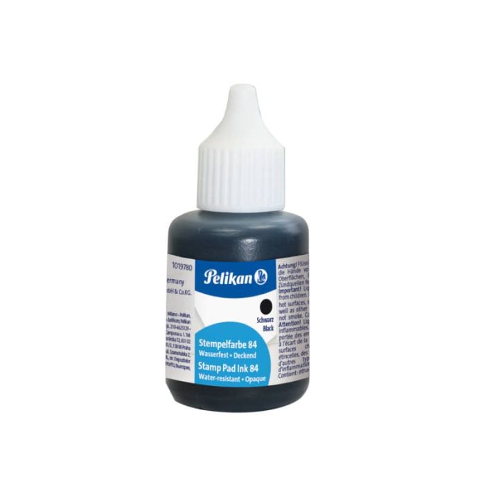 Inchiostro per timbri idrorepellente Pelikan tipo 84 flacone 30 ml nero 351460 main product photo