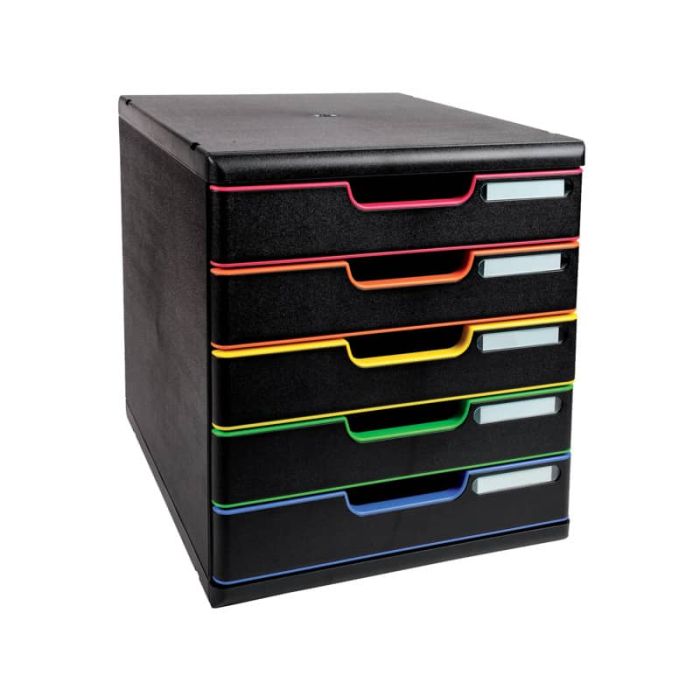 Cassettiera Exacompta MODULO A4 Black office PS 5 cassetti nero/arlecchino 301914D main product photo