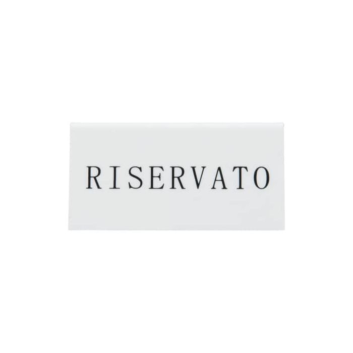Segnaposto con scritto Riservato Securit in acrilico rigido bianco set da 5 pezzi - TN-RES-IT-WT main product photo
