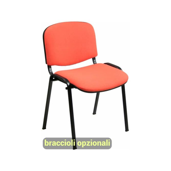 Sedia visitatore 4 gambe Unisit Dado D5S acciaio nero - rivestimento Eco ppl - arancione - Conf. 4 pezzi - D5S/4/EA main product photo