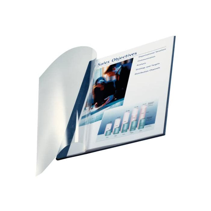 Copertina flessibile max 71-105 fogli Leitz impressBIND in PPL con dorso da 10,5 mm A4 blu conf. da 10 - 74140035 main product photo