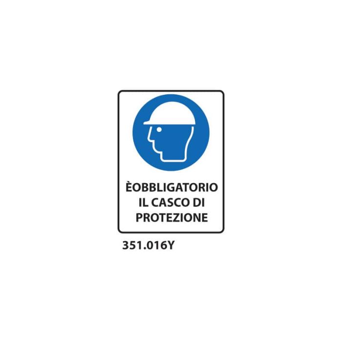Cartello di obbligo "È obbligatorio il casco di protezione'' Dixon Industries 27x33 cm - 351.016Y main product photo