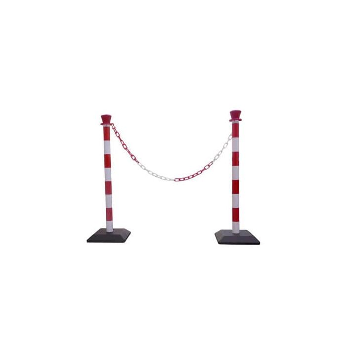 Colonnina segnaletica in ABS Viso 950x50 mm bianco/rosso PPCSET40RB main product photo
