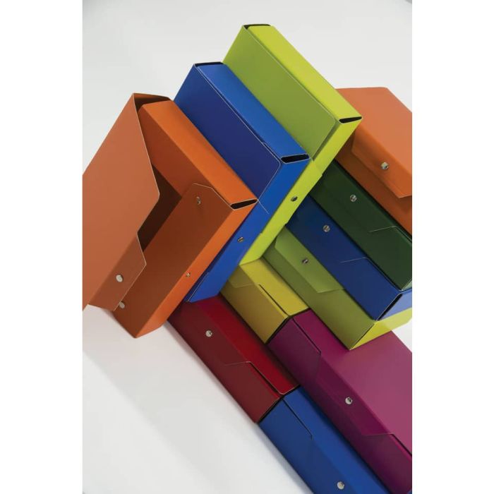 Cartella portaprogetti con bottoni BREFIOCART in presspan 25x35 cm dorso 10 cm blu - 020E7615.BL (CFZ 5) main product photo