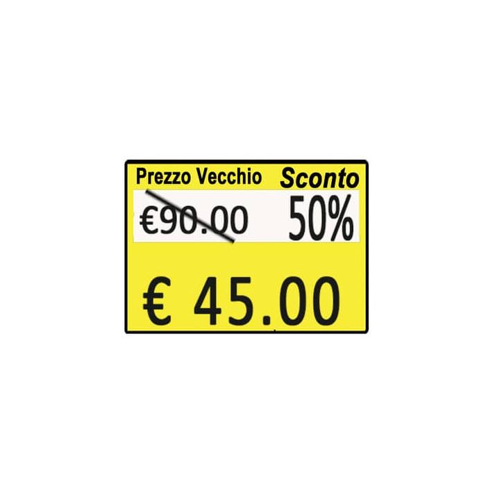 Rotolo da 600 etichette Printex prezzo/sconto 26x19 mm giallo remov. conf. 10 rotoli - B10/2619/CRGSTS main product photo
