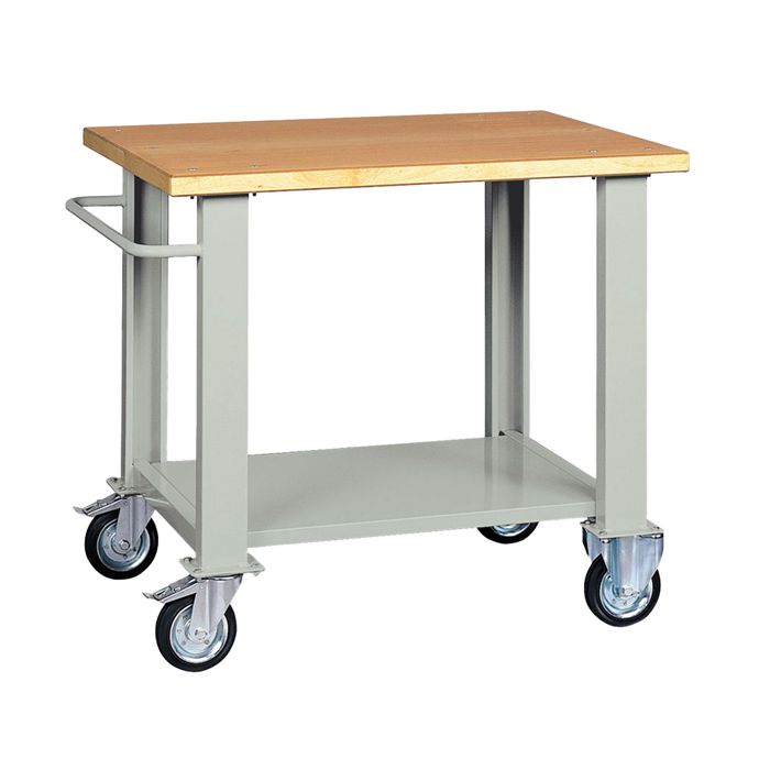 Banco da lavoro - con ruote - 100 x 75 x 90 cm - grigio/legno - Tecnotelai main product photo