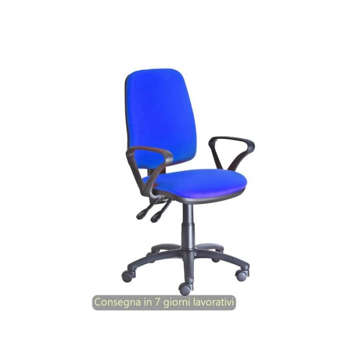 Seduta operativa Ariel Back-system in tessuto ignifugo Seditaly con braccioli fissi blu - ARGMC4C0BB671 main product photo