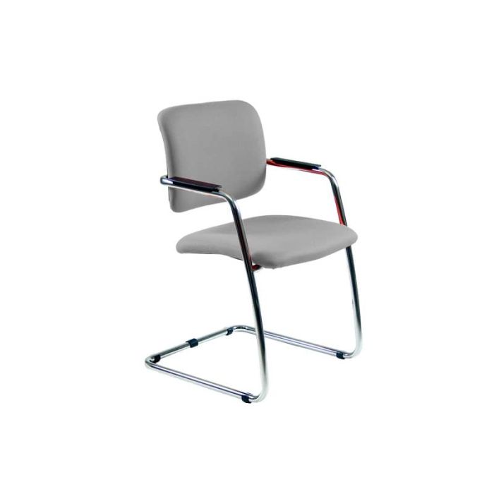 Sedia visitatore con slitta Unisit Lithium LTLT struttura cromata - rivest. Eco grigio scuro - impilabile LTLT/ET main product photo