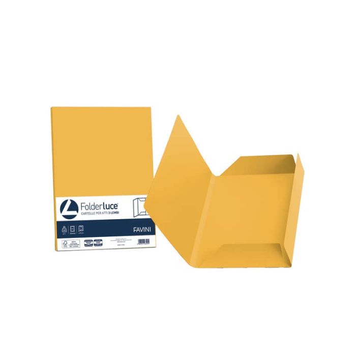 Cartellina 3 lembi Favini FOLDER 3L Luce&Acqua 200 g/m² 24,5x34,5cm giallo oro 52 conf.25 - A50H434 main product photo