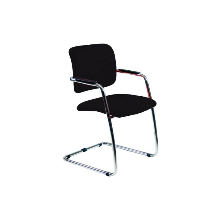 Sedia visitatore con slitta Unisit Lithium LTLT struttura cromata - rivest. similpelle nero impilabile LTLT/KN main product photo