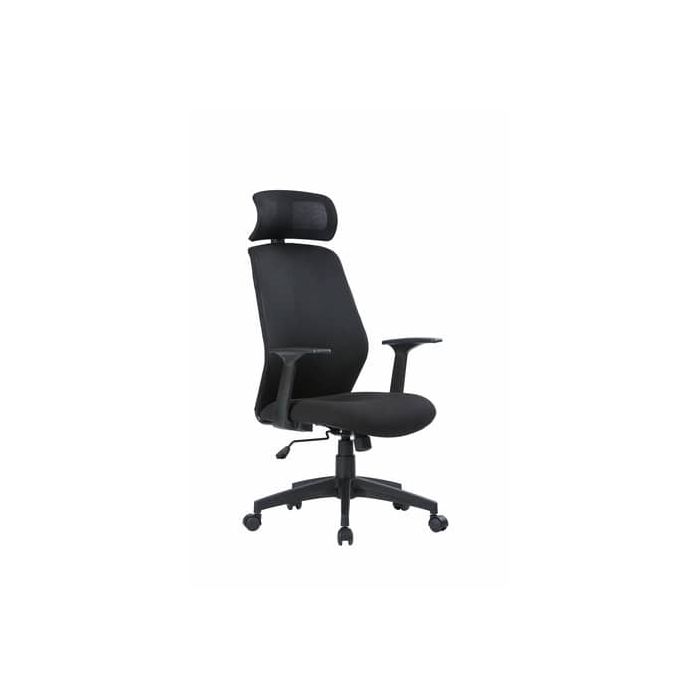 Poltrona presidenziale con braccioli e poggiatesta Tampa rivestita in rete tecnica 62x63xH:117/126cm Serena Group main product photo