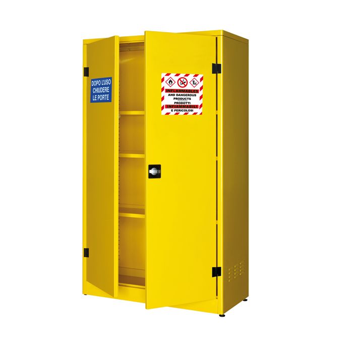 Armadio di sicurezza per liquidi infiammabili - 107,5 x 50 x 185 cm - giallo - Carvel main product photo