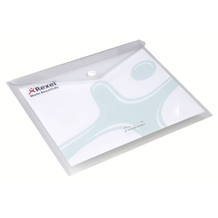 Busta trasparente con bottone Rexel Ice A5 conf. da 5 pezzi - 2101658 main product photo