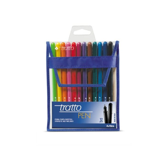 Penna a punta sintetica TRATTO Pen 0.5 mm assortiti astuccio appendibile da 12 - F807700 main product photo