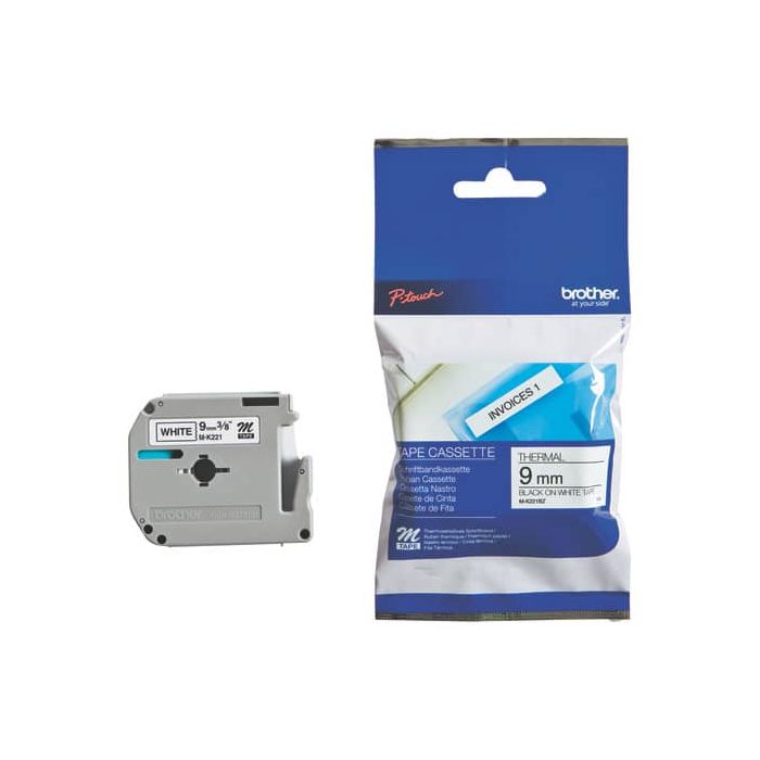 Nastro per etichettarice nero/bianco Brother 9 mm x 8 mt MK221BZ main product photo