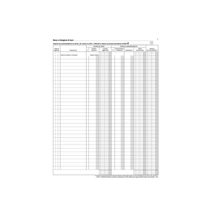 Registro Beni Ammortizzabili data ufficio - 97 pag - 31x24,5 cm DU136826000 main product photo