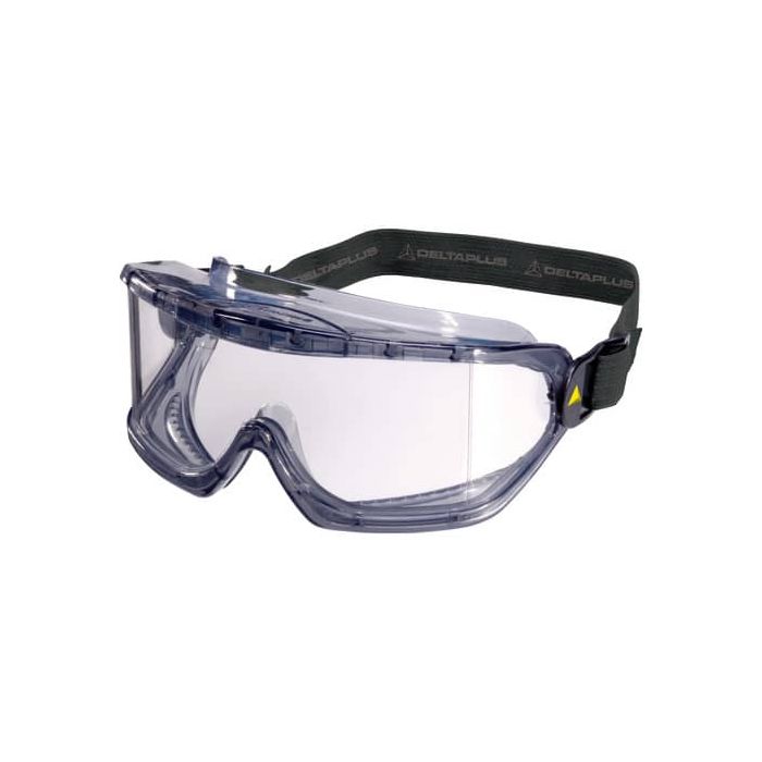 Occhiali a maschera in policarbonato Delta Plus ventilazione indiretta montatura PVC/nylon trasparente -GALERVI main product photo