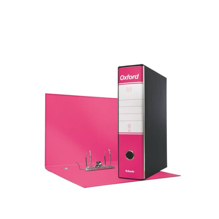 Registratore con custodia Esselte G83 Oxford commerciale 29,5x32 cm - dorso 8 cm fucsia - 390783900 main product photo