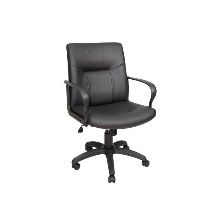 Poltrona direzionale girevole Unisit Eridanus ERD Eco Smart schienale basso - rivestimento similpelle nero - ERD/KN main product photo