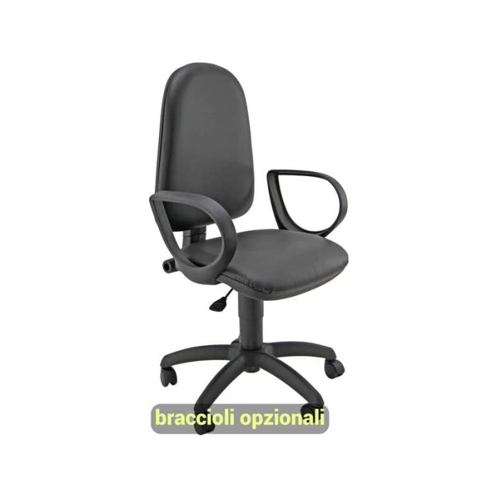 Sedia operativa girevole Unisit Jupiter JUSB/SB Eco smart rivest. similpelle nero - JUSB/SB/KN main product photo
