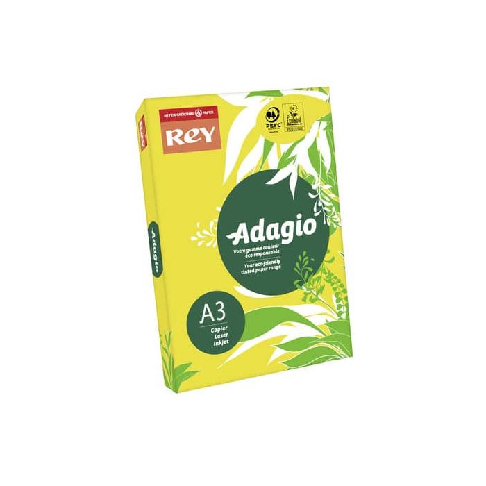 Carta colorata A3 International Paper Rey Adagio 160 g/m² giallo intenso 66 - Risma da 250 fogli - ADAGI160X502 main product photo