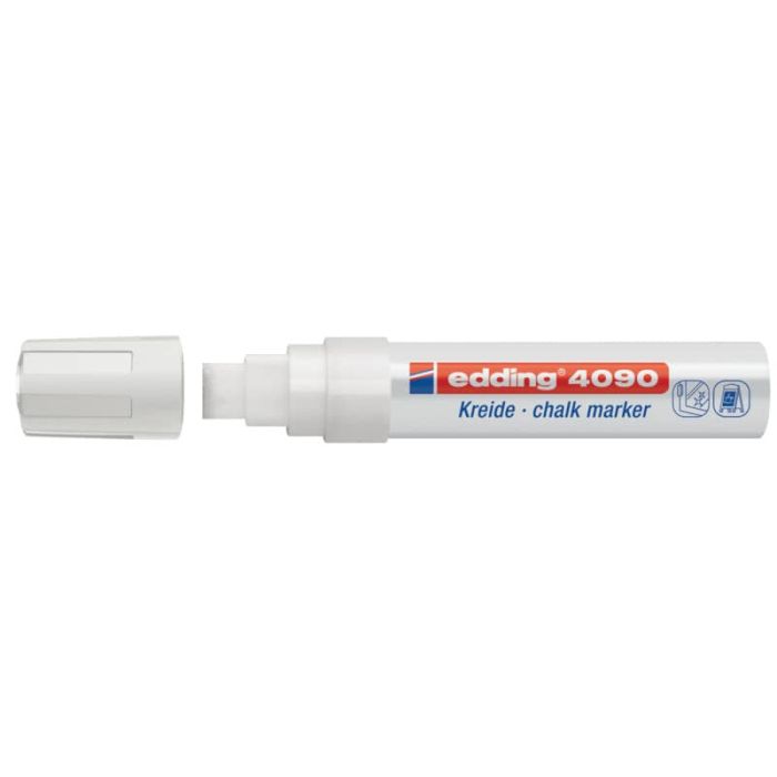 Marcatore a gesso liquido edding 4090 punta scalpello 4-15 mm bianco 4-4090049 main product photo