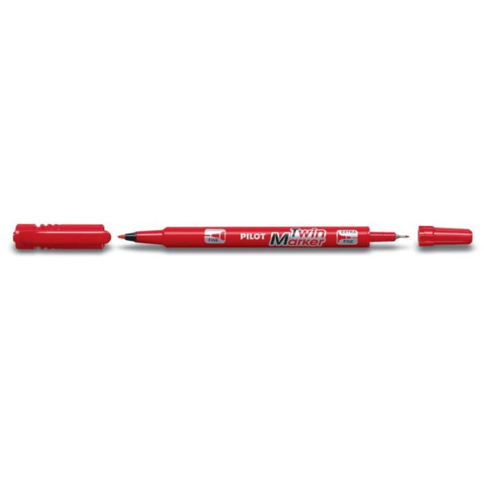 Marcatore permanente Pilot TWIN Begreen doppia punta in fibra 0,8/2 mm - rosso 040317 main product photo