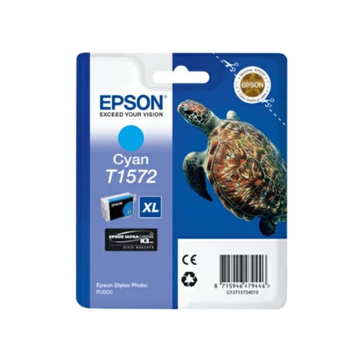 Cartuccia inkjet alta capacità ink pigmentato blister RS T1572 Epson ciano C13T15724010 main product photo