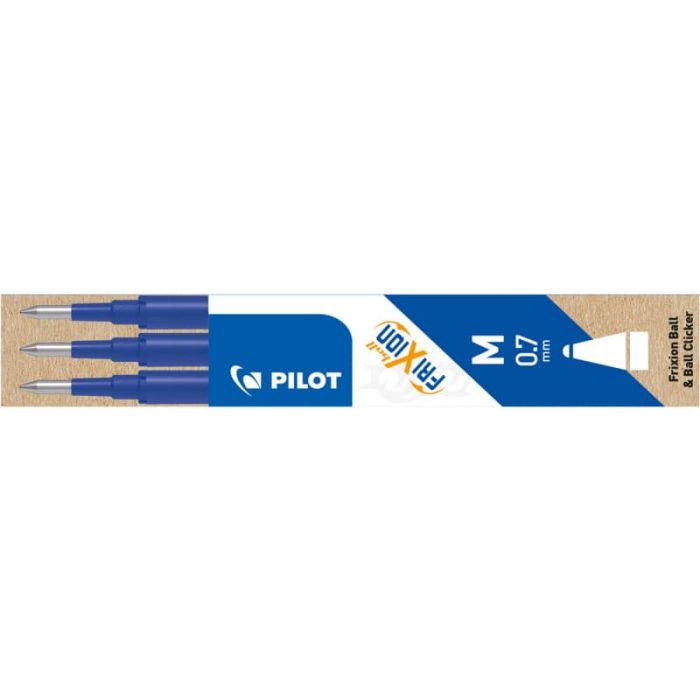 Refill penne a sfera Pilot Frixion Ball e Clicker 0,7 mm blu Set 3 pezzi - 006657 main product photo
