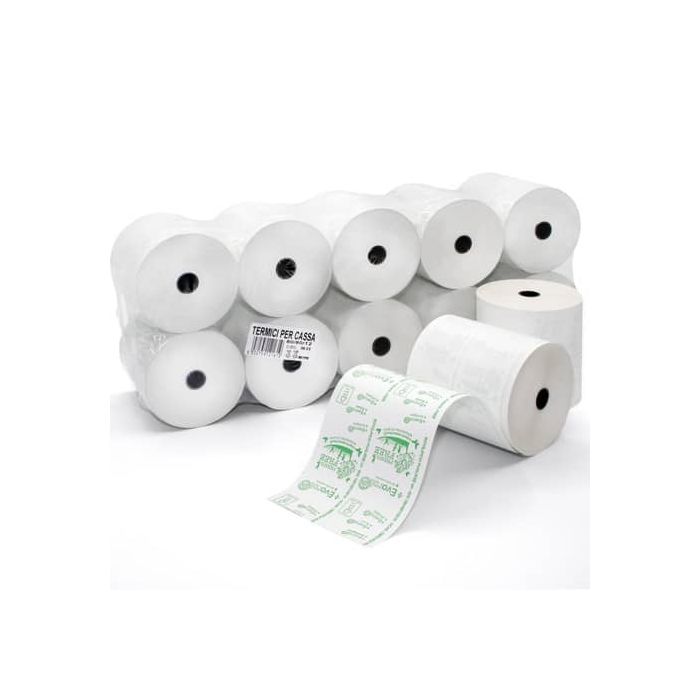 Rotoli registratore di cassa Rotolificio Pugliese Evoroll lunga durata 57 mm x 60 m foro 12 mm conf. da 10 - 5760T10 main product photo