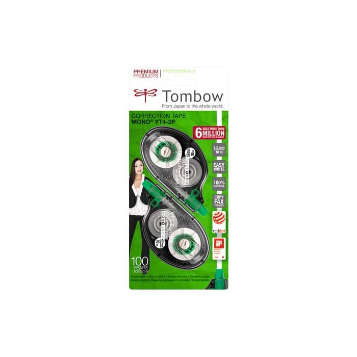 Correttore a nastro Tombow MONO Tape Control System 4,2 mm x 10 m blister 2 pz. - CT-YT4-2P main product photo