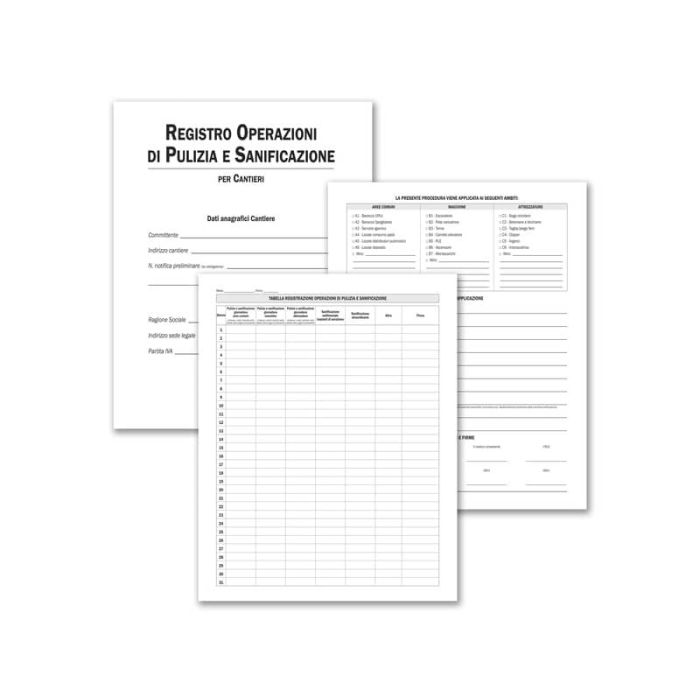 Registro operazioni di pulizia e sanificazione per cantieri Data Ufficio 28 pg - 31x24,5 cm - DU3219C0100 main product photo