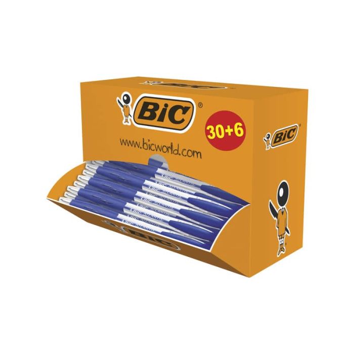 Penne a sfera a scatto BIC Atlantis Classic NF M 1 m blu value pack 30+6 - 920286 main product photo
