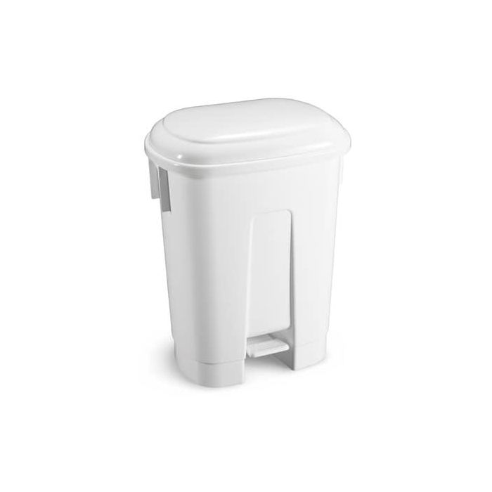 Pattumiera bianca a pedale 2x30 L - 50x36x68 cm TTS coperchio bianco 00005745 main product photo