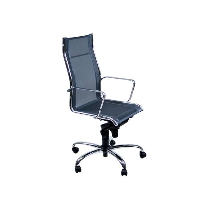 Poltrona direzionale girevole Unisit Pollux PLP - schienale e seduta in rete nero - braccioli inclusi - PLP/N main product photo