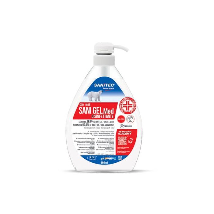 Disinfettante mani a base alcol senza risciacquo Sani Gel MED Sanitec 600 ml 1035 main product photo