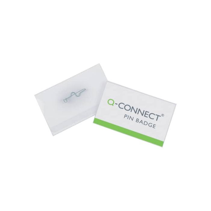 Portabadge Q-Connect plastica con spilla 90x54 mm conf. da 50 - KF01564 main product photo