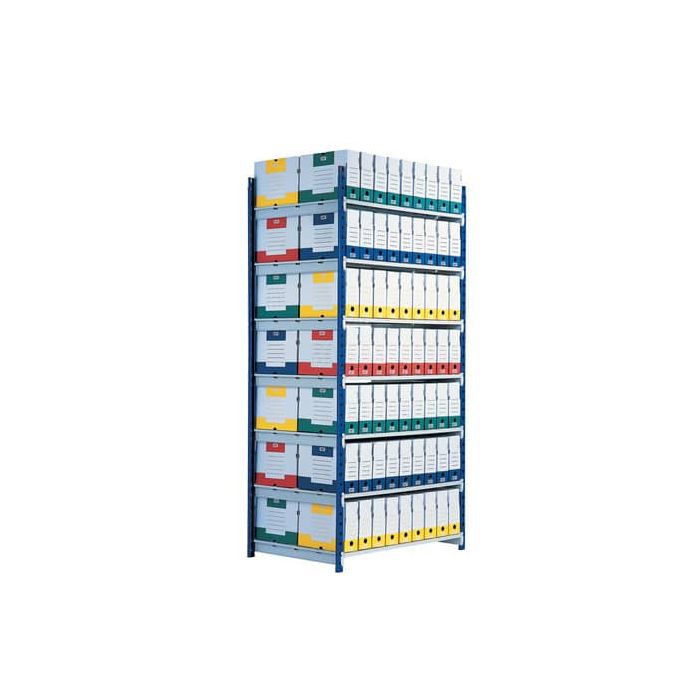 Modulo aggiuntivo per scaffalatura Paperflow ad incastro RANG'ECO regolabile - 5 ripiani blu - K605171 main product photo