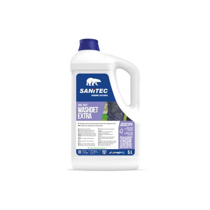 Detergente super sgrassante completo enzimatico per il lavaggio dei tessuti Washdet Extra Sanitec 5 L / 5,2 Kg - main product photo