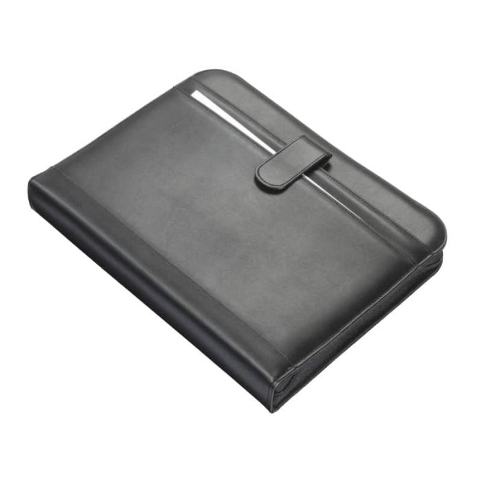 Cartella portadocumenti con anelli Alassio RICCIONE in ecopelle 28,5x4,5x35,7 cm A4 nero - 30040 main product photo