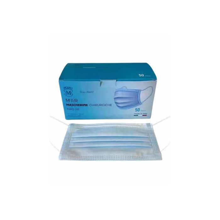 Mascherine chirurgiche monouso Tipo IIR 5 confezioni da 10 pezzi azzurre - MIIR main product photo