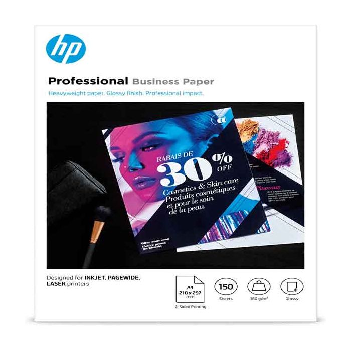 Hp - Confezione da 150 fogli carta professionale lucida HP per getto d'inchiostro A4 - 3VK91A main product photo