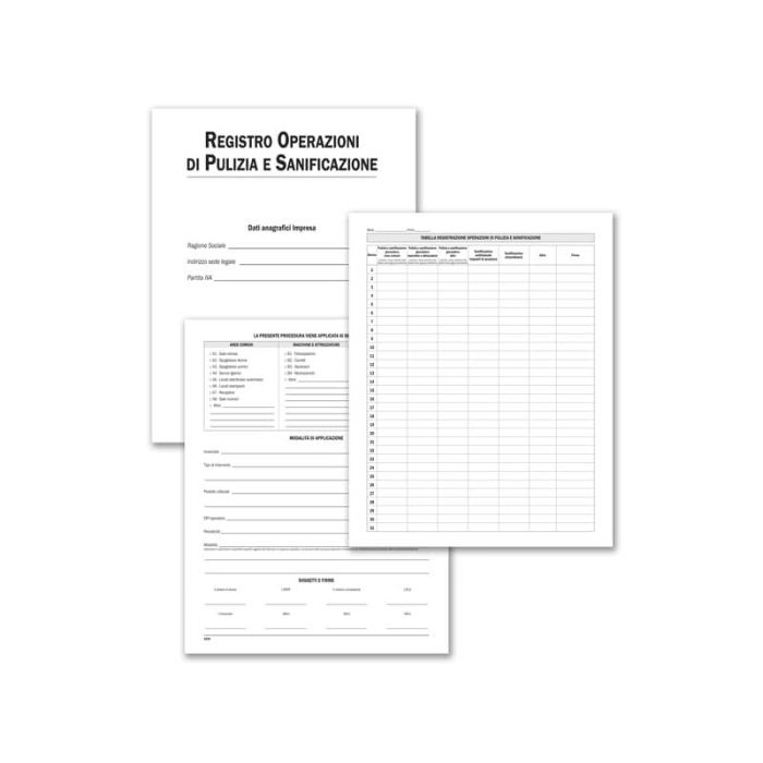 Registro operazioni di pulizia e sanificazione Data Ufficio - 28 pagine - 31x24,5 cm DU321900100 main product photo