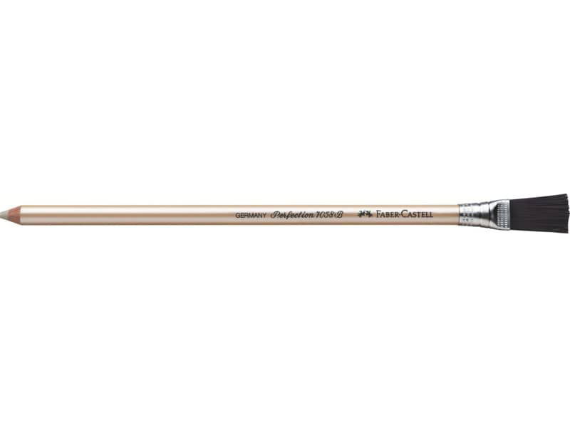 Gomma a penna Faber-Castell Perfection 7058-B con spazzolino per dattilo  bianca 185800 a soli 2.37 € su