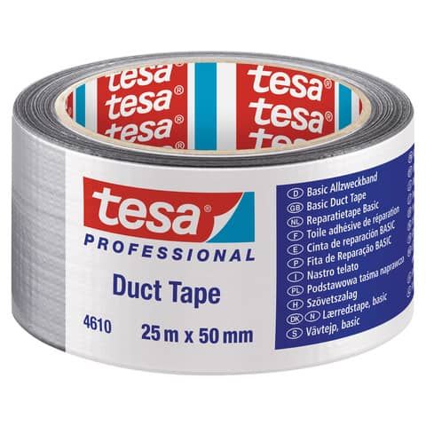 Nastri adesivi in tela tesa BASIC duct tape MU84 grigio 25 m x 50 mm  04610-00001-00 a soli 5.67 € su