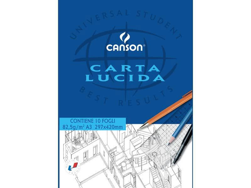 Blocco da disegno CANSON carta lucida bianco 80 g/m² 10 fogli A3 C200005827  a soli 3.38 € su