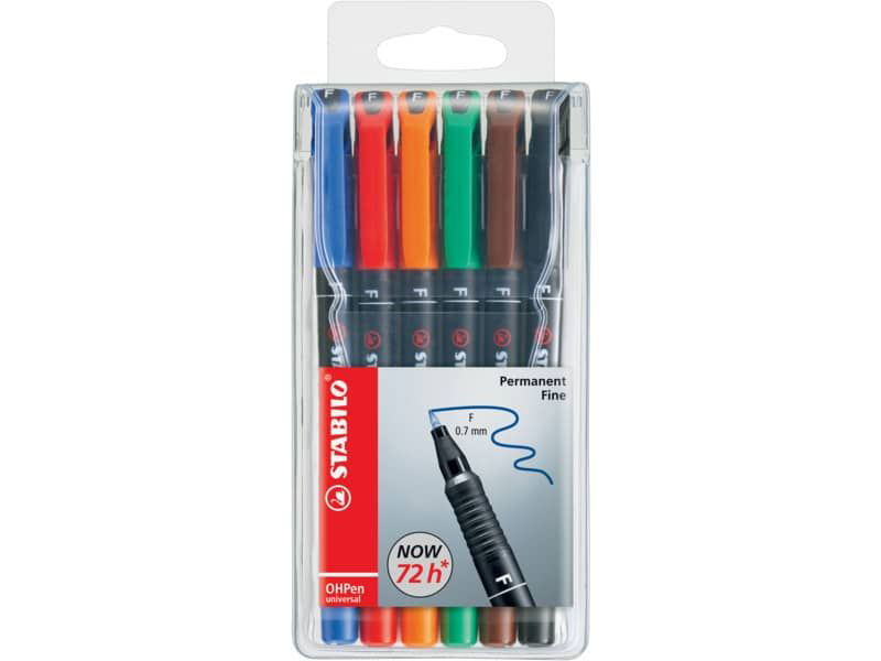 Penne Stabilo OHPen universal Fine (F) 0,7 mm assortiti astuccio da 6 -  842/6 a soli 7.05 € su